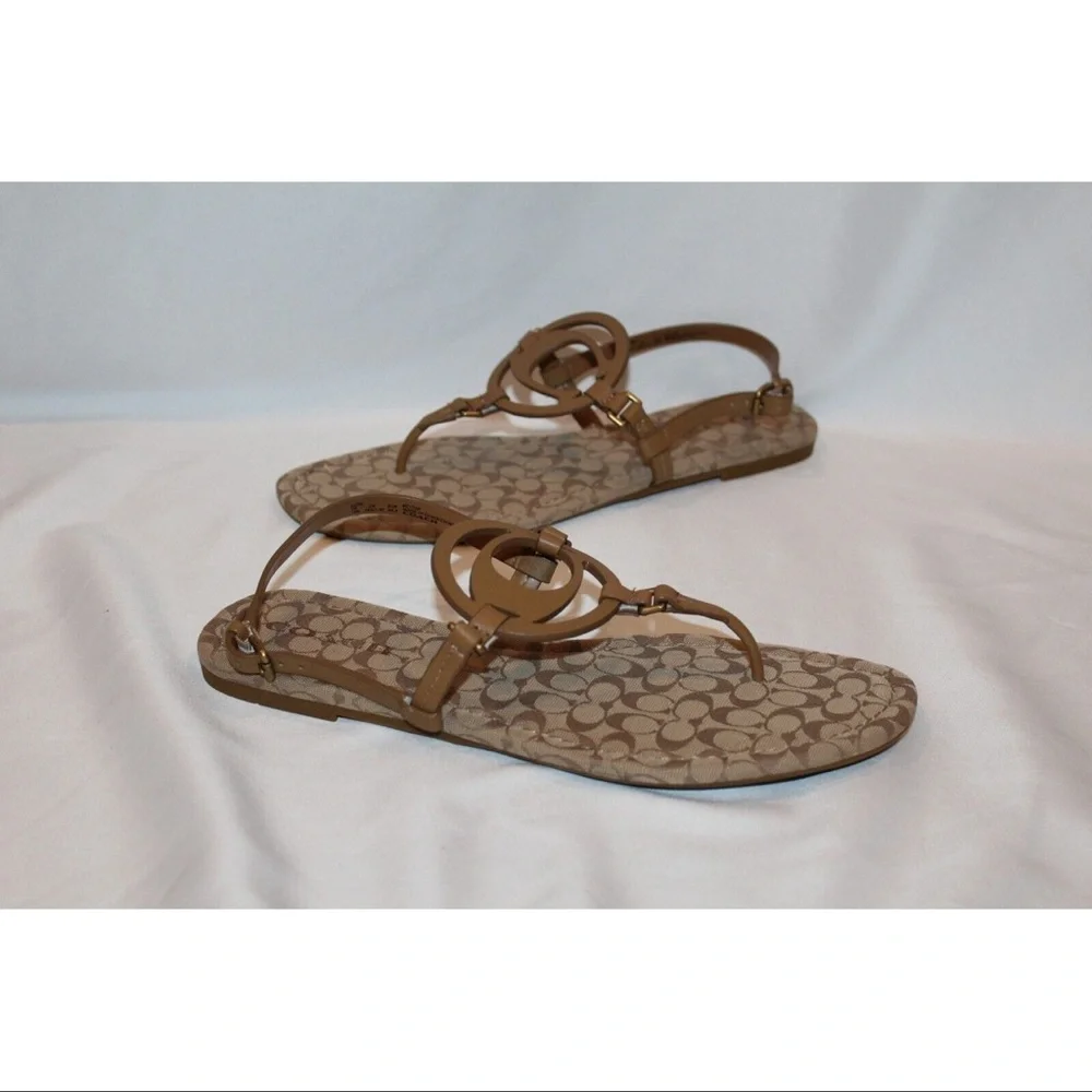 Coach Authentic Brown Logo Sandals for Women - Picture 7 of 7